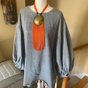 Terrell Dominick Denim Balloon on Top/dress